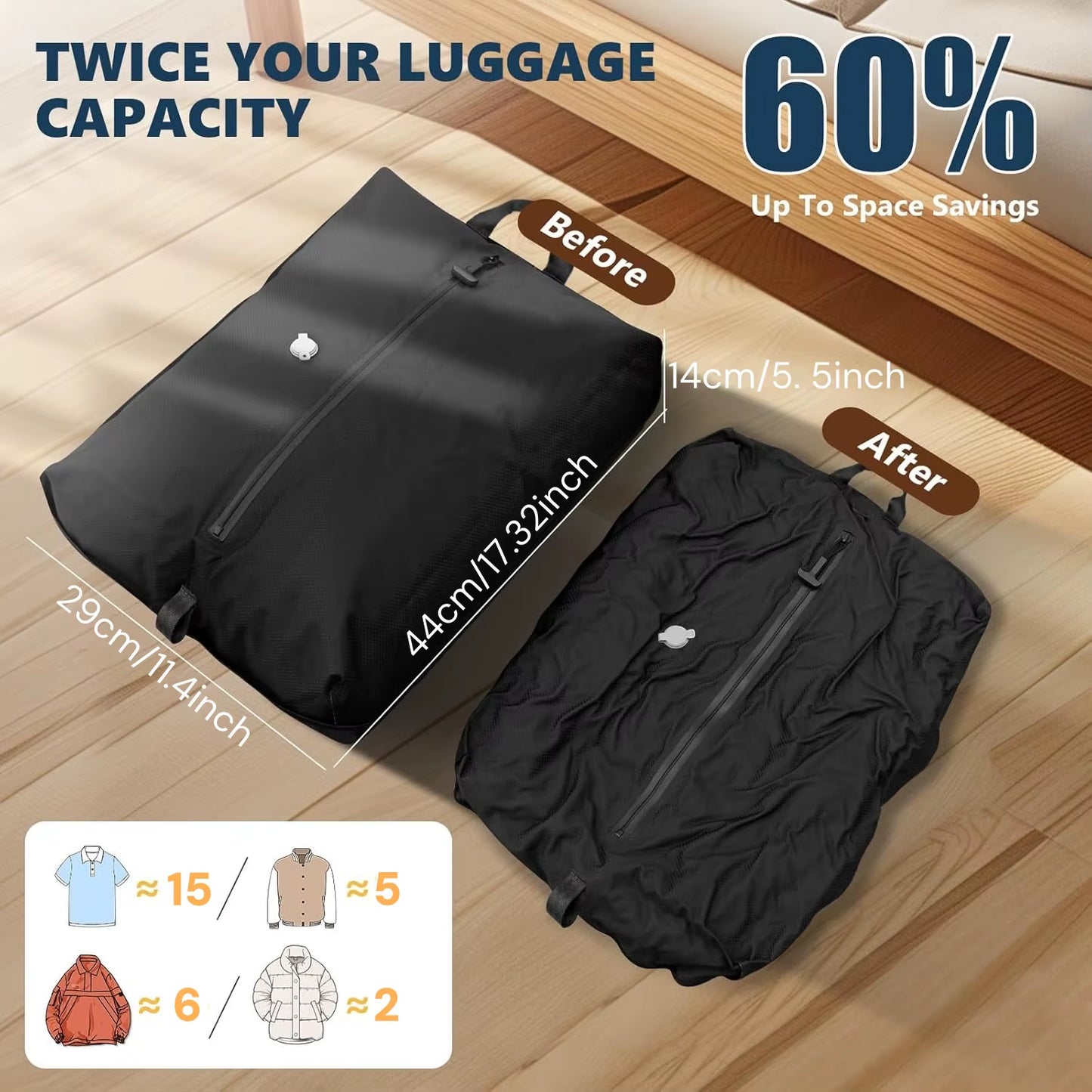 Vacuum Storage Bags,Travel Essentials Suitcases Clothes Organizer Packaging Bag Practical Accessories Compression Packing Cubes