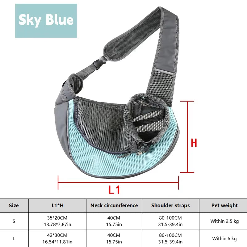 1Pc Dog Out Backpack,Dog Sling Carrier Breathable Mesh Travel Crossbody Bag for Puppy Cat Hiking Camping