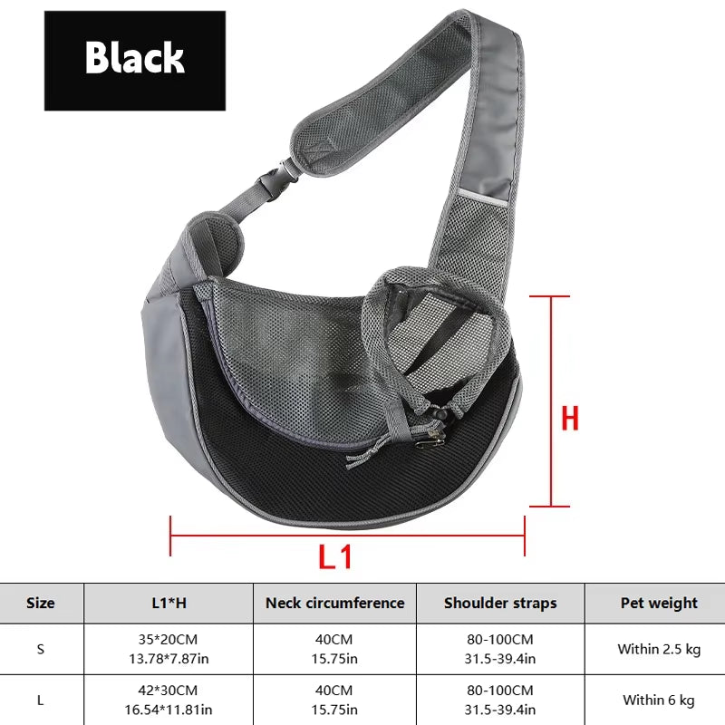 1Pc Dog Out Backpack,Dog Sling Carrier Breathable Mesh Travel Crossbody Bag for Puppy Cat Hiking Camping