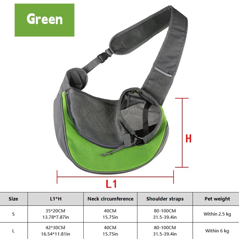 1Pc Dog Out Backpack,Dog Sling Carrier Breathable Mesh Travel Crossbody Bag for Puppy Cat Hiking Camping
