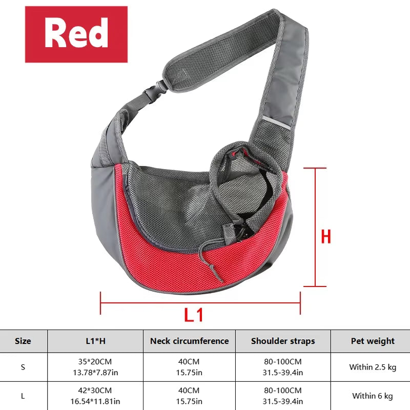 1Pc Dog Out Backpack,Dog Sling Carrier Breathable Mesh Travel Crossbody Bag for Puppy Cat Hiking Camping