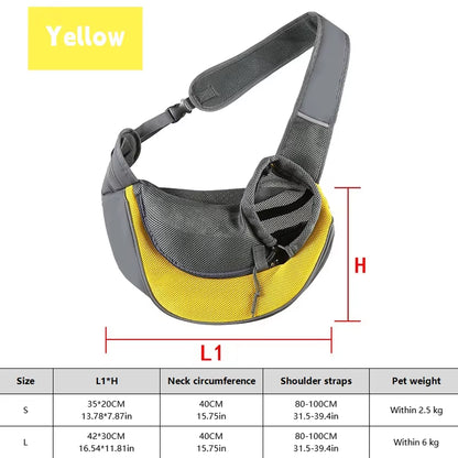 1Pc Dog Out Backpack,Dog Sling Carrier Breathable Mesh Travel Crossbody Bag for Puppy Cat Hiking Camping