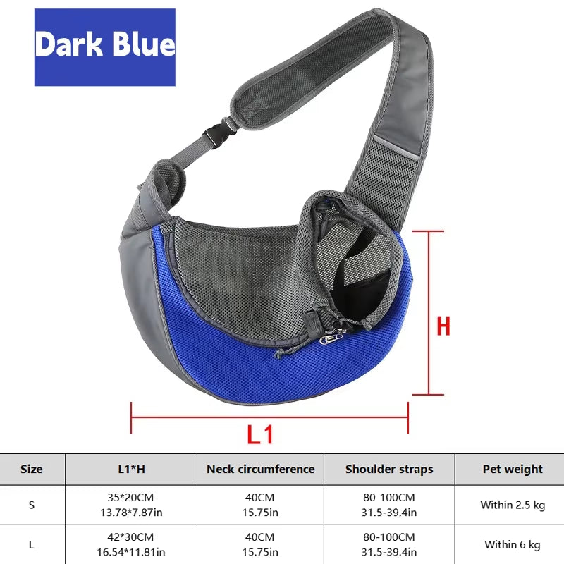 1Pc Dog Out Backpack,Dog Sling Carrier Breathable Mesh Travel Crossbody Bag for Puppy Cat Hiking Camping